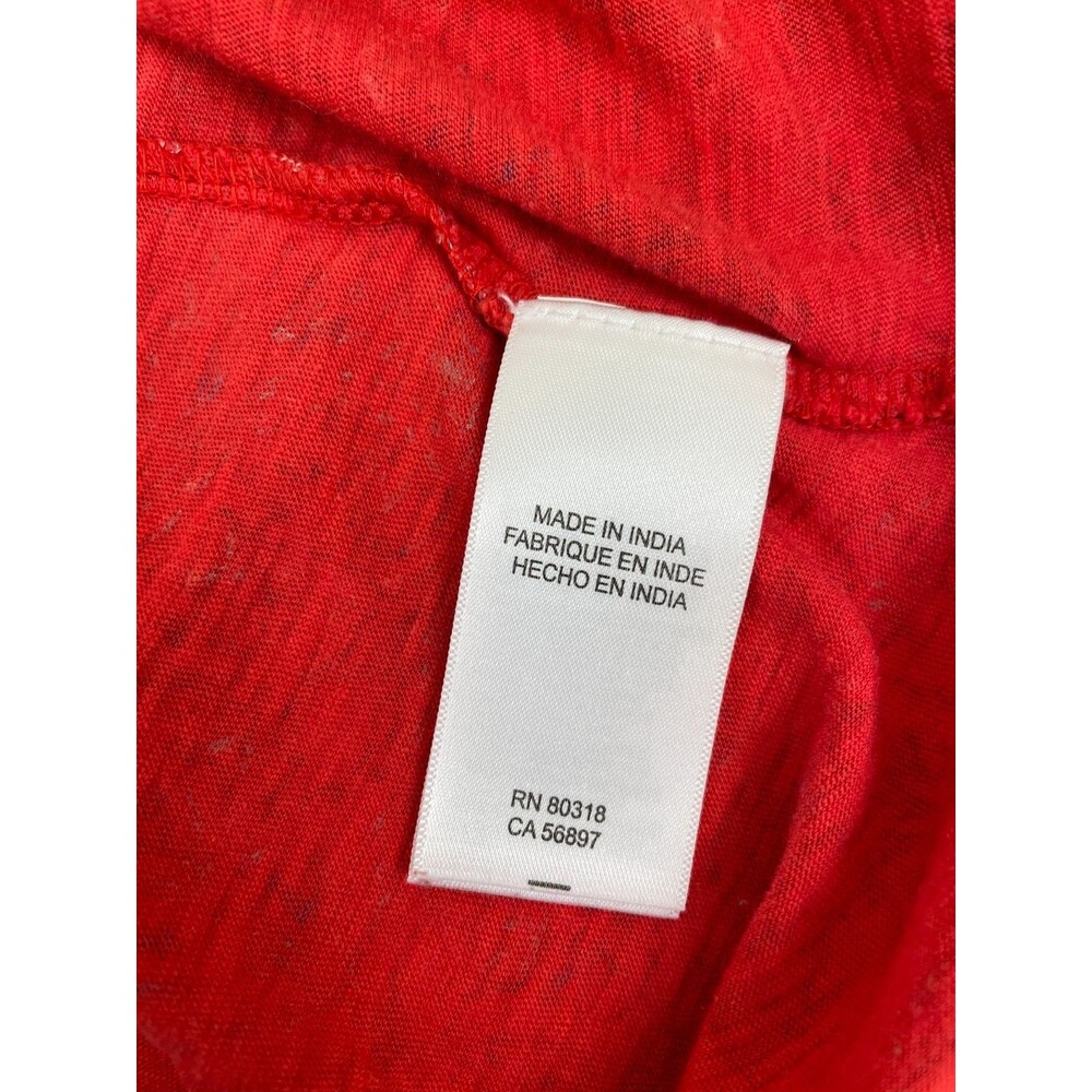 Lucky Brand Top Women's Size 1x Red Tunic Paisley Short Sleeve Boho Basic Soft - Picture 8 of 10